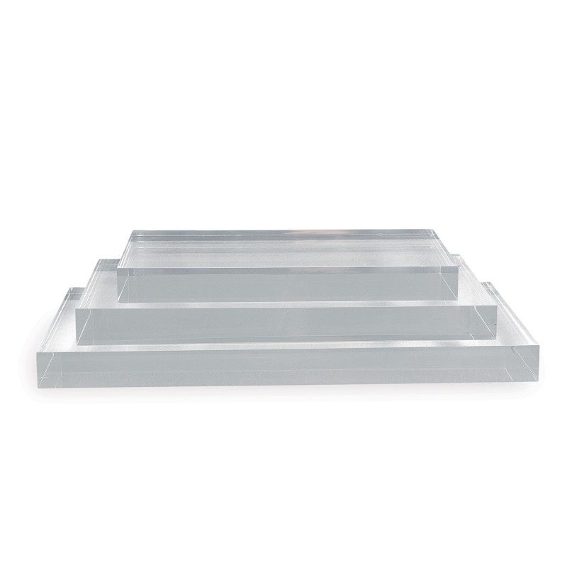 Clear Lucite Rectangle Stand Small (Set Of 2)