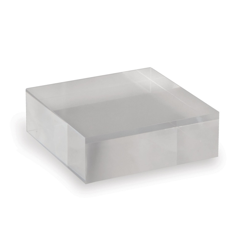 Clear Lucite Square Stand 6"X2" (Set Of 2)