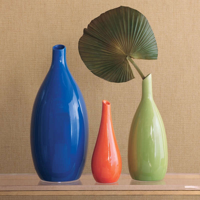 Trio Orange Vases (Set Of 3)