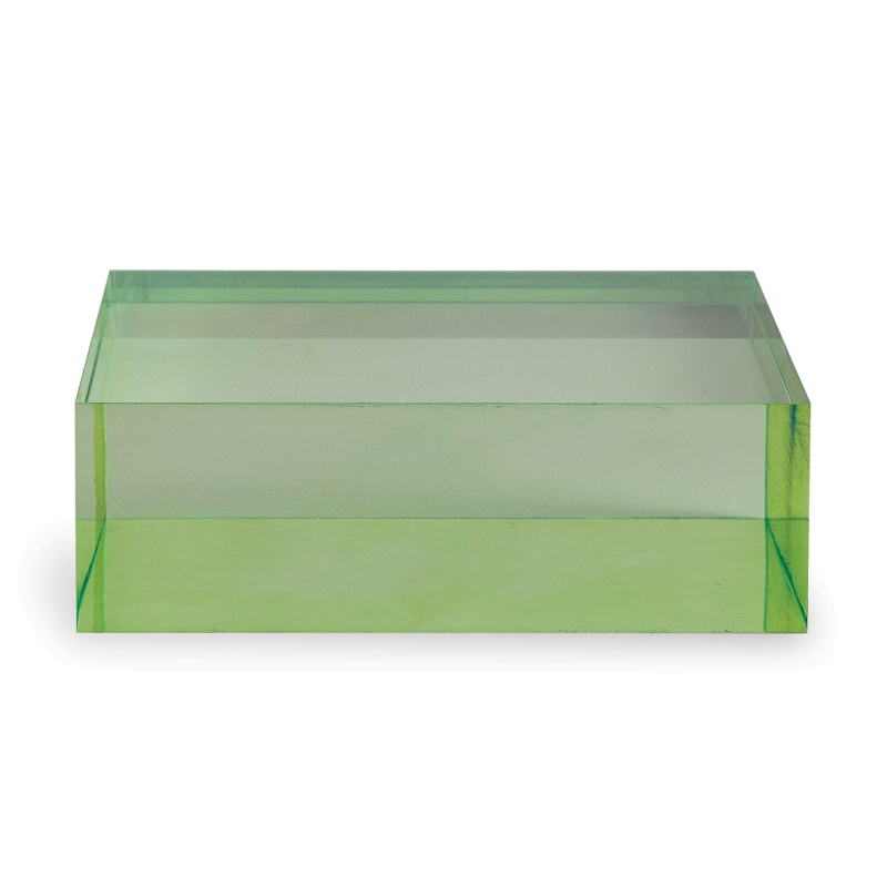 Green Lucite Square Stand Set/2