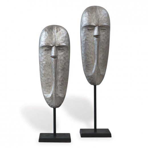 Tribal Mask Silver Set of 2