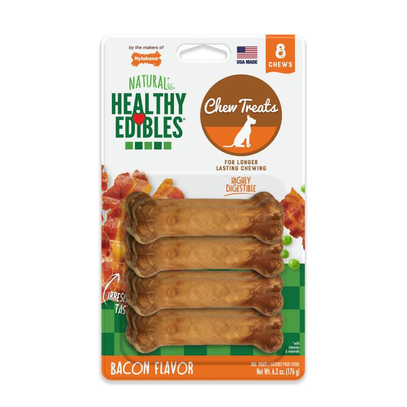 Healthy Edibles Longer Lasting Bacon Treats Petite 8 Count