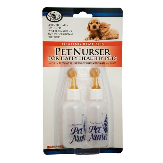 Four Paws Pet Nurser Kit - Two Bottles 2 Ounces for Feeding Baby and Small Animals