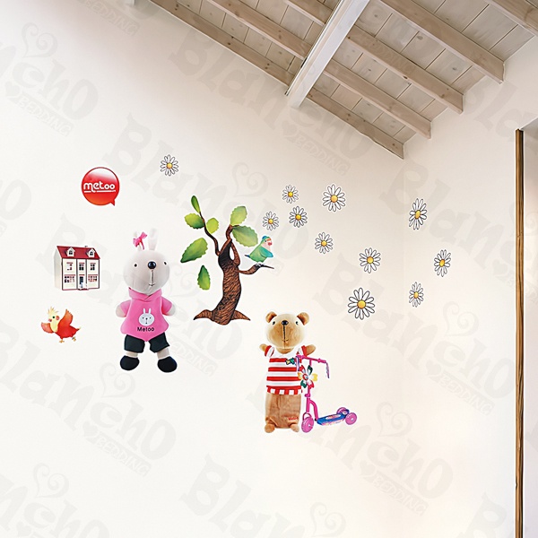 Rabbit & Bear Medium Wall Decals