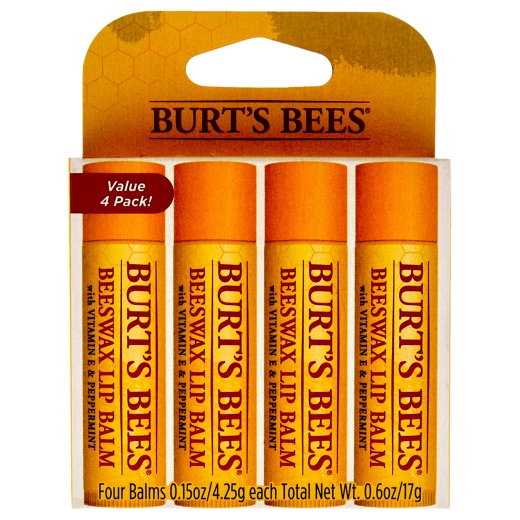 Beeswax Lip Balm Pack by Burts Bees - 4 X 0.15 Oz Unisex Lip Balm