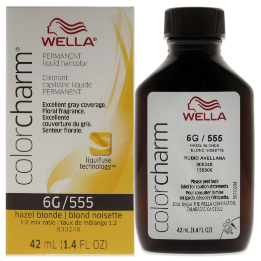 Wella Color Charm Permanent Liquid Hair Color - 555 6G Hazel Blonde