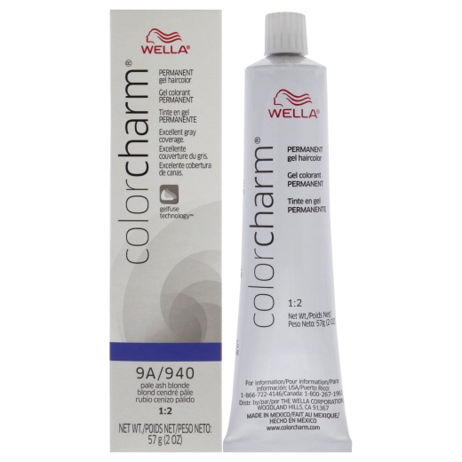 Wella Color Charm Permanent Hair Color Gel - 9A 940 Pale Ash Blonde - 2 Oz