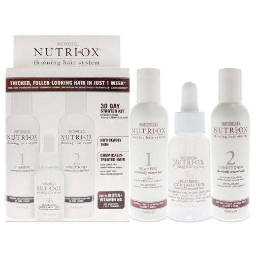 Extremely Thin Chemically Treated Hair Starter Kit by Nutri-Ox - 3 Pc Gift Set