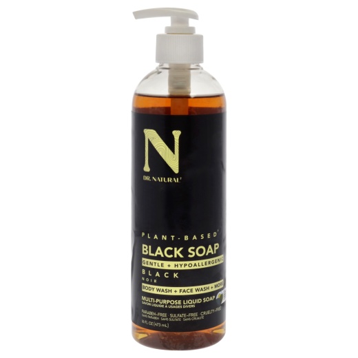 Multi-Purpose Liquid Soap - Black By Dr. Natural - 16 Oz Soap