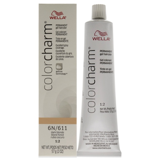 Wella Color Charm Permanent Hair Color Gel - 611 6N Dark Blonde - Unisex 2 Oz