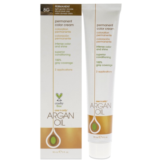 Argan Oil Permanent Color Cream - 8G Light Golden Blonde by One N Only
