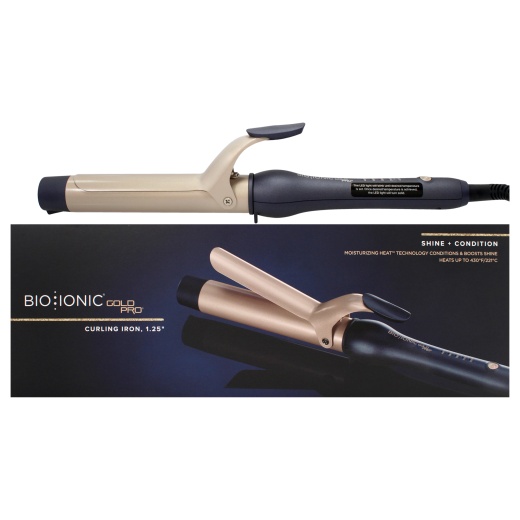 Gold Pro Curling Iron By Bio Ionic - 1.25 Inch Curling Iron for Women