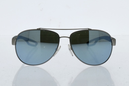 Prada SPS 55Q QFP-5K2 Silver Rubber-Green Silver Sunglasses for Men