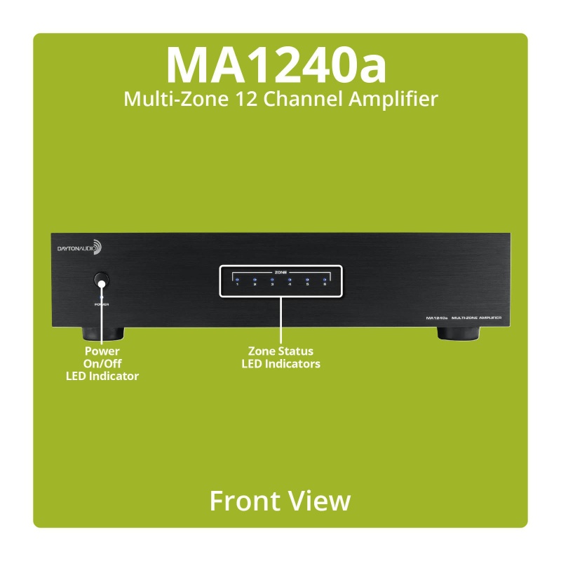 Dayton Audio Ma1240a Multi-Zone 12 Channel Amplifier