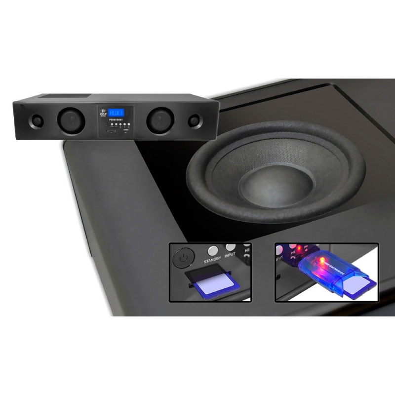 Pyle Psbv200bt Bluetooth Soundbar 3D Surround Sound With Usb Sd Fm Radio & Wireless Remote 300w