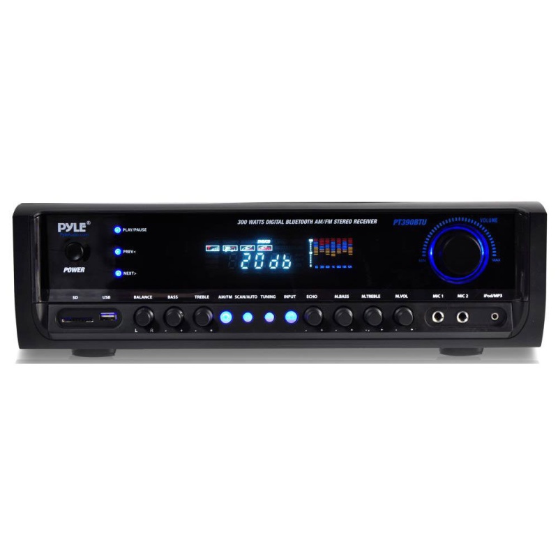 Pyle Pt390btu Digital Stereo Receiver With Bluetooth Aux-In Mp3 Usb Sd Am/Fm Radio 300w