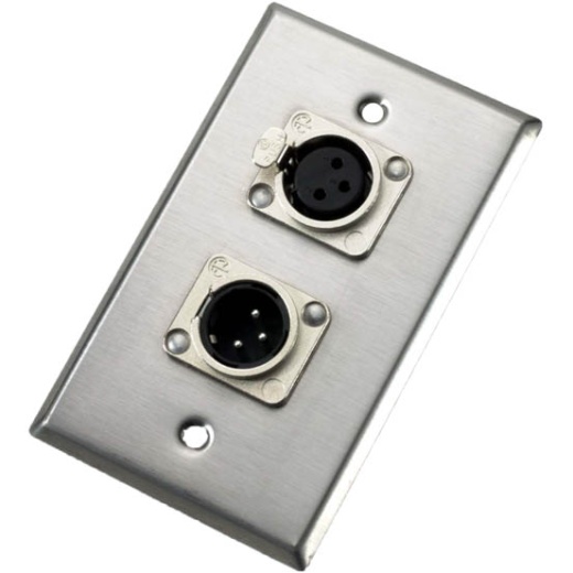 Neutrik 203FM Loudspeaker Connector Wallplate Single Nc3fd-L-1 And Nc3md-L-1