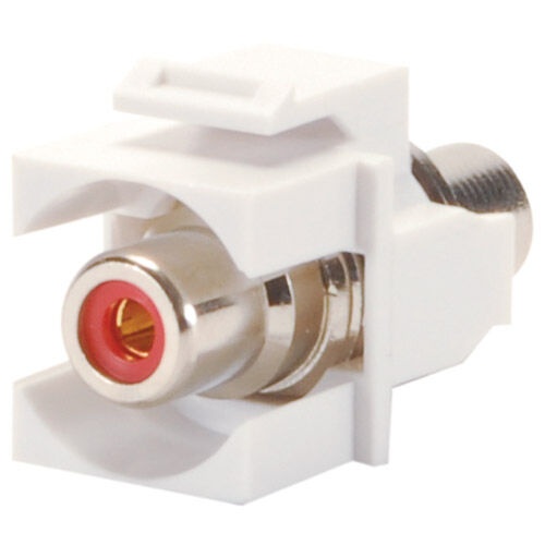 Audtek Keystone Module Red RCA Coupler White - KMN2K9