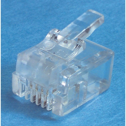 RJ11 4C Modular Connectors for Round Cable - 10 Pcs
