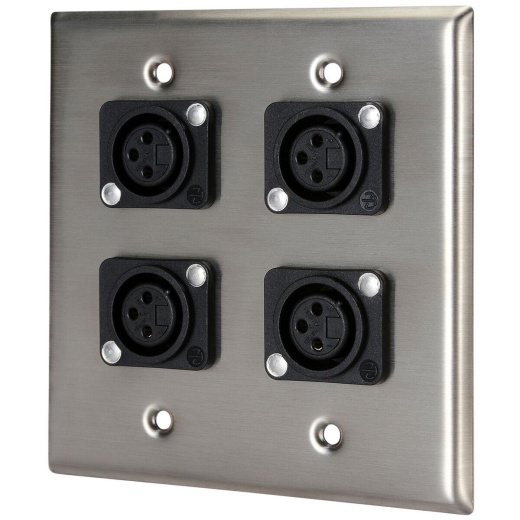Pro Co WP2017 Stainless Steel Metal Wallplate Dual Gang