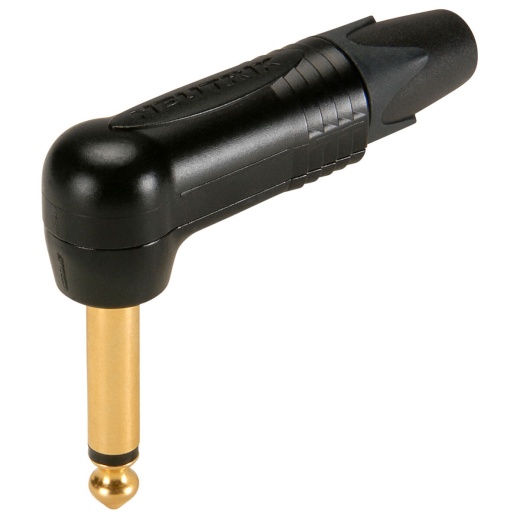 Neutrik NP2RX-B 1/4" Mono Plug Right Angle Black/Gold