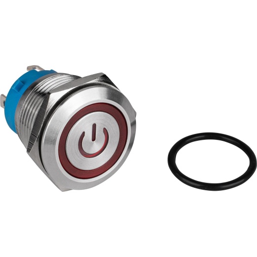 Spst Latching Stainless Steel Waterproof Tamperproof 19Mm Push Button Switch
