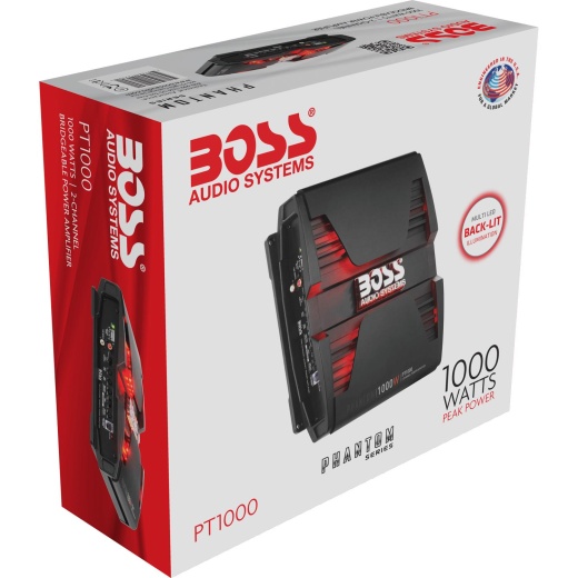 Boss Pt1000 Phantom 1000W High Output 2-Channel Full-Range Class A/B Amplifier