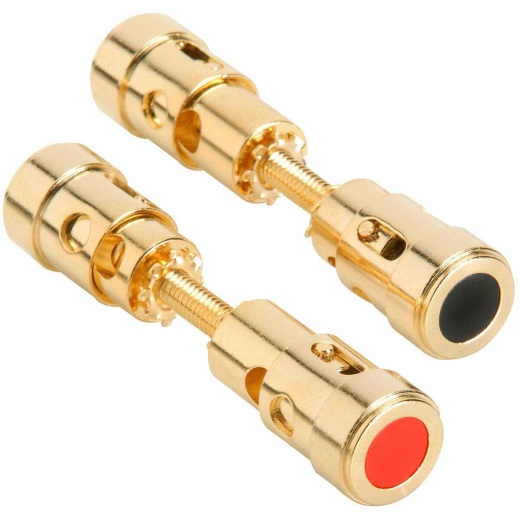 Parts Express Dual-Ended Gold Binding Post Speaker Terminal Pair