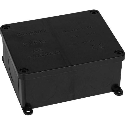 Waterproof Project Box - IP68 Black Enclosure with 3-Feed Through Connectors