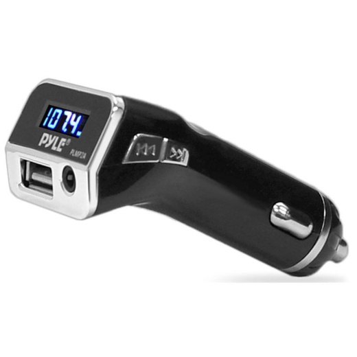 Pyle PLMP2A FM Radio Transmitter with USB Port 3.5mm Aux Input Car Lighter Adaptor - New Product