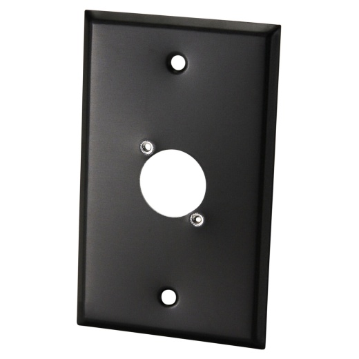 Switchcraft WP1B1P Single Gang Metal Wall Plate 1 X EH Hole Black