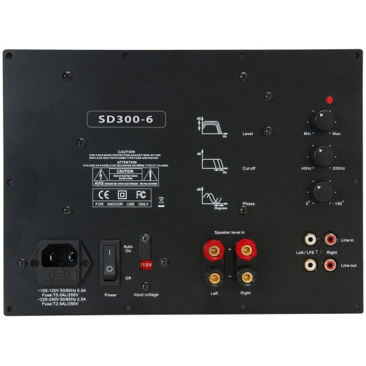 Yung SD300-6 300W Class D Subwoofer Plate Amplifier Module
