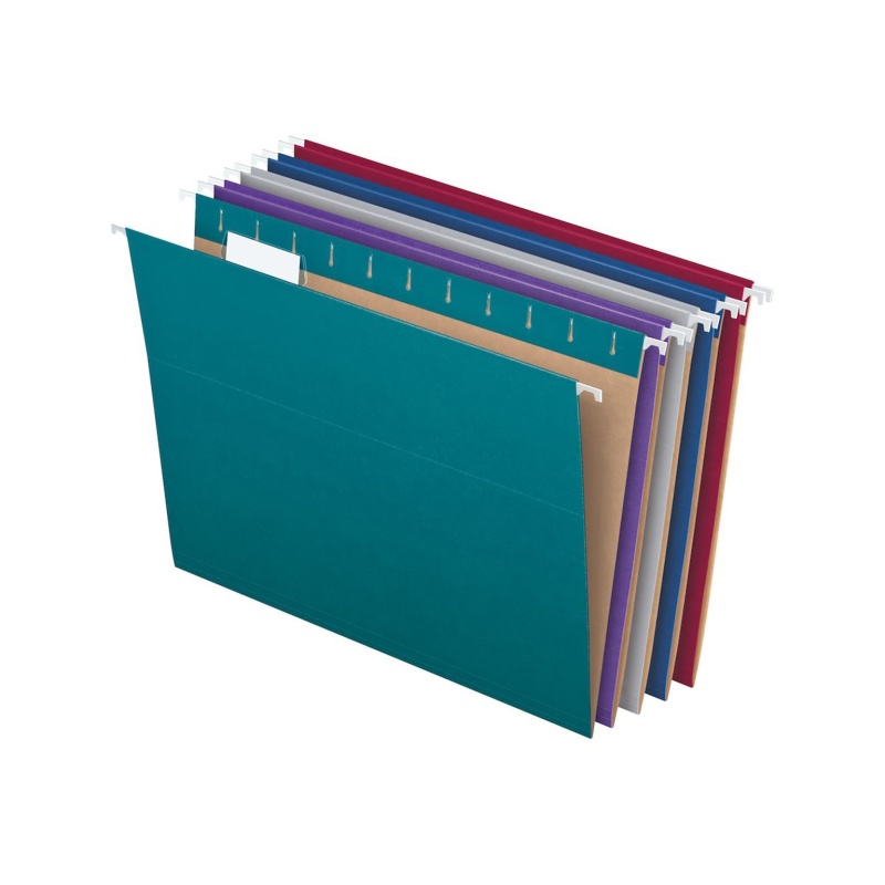 Pendaflex Recycled Hanging File Folders, 1/5-Cut Tab, Letter Size, Assorted Colors, 25/Box (Pfx81667)