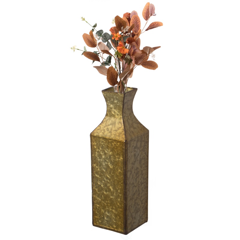 Antique Style Metal Bottle Shape Floor Vase