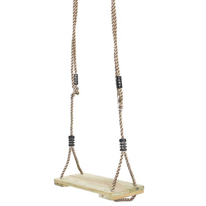 Outdoor Wooden Tree Swing With Hanging Ropes