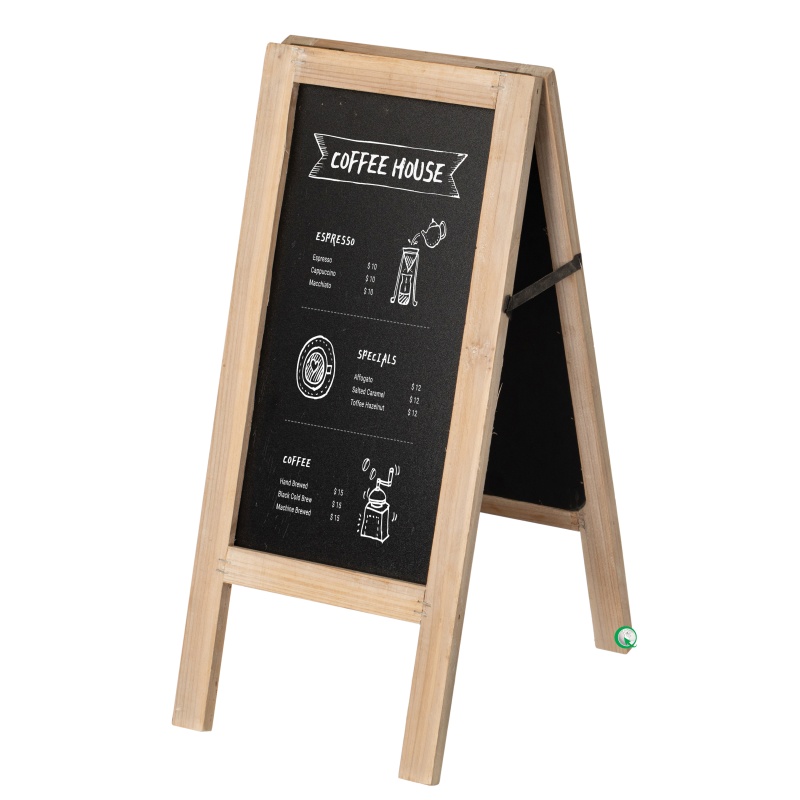 Vintiquewise Wooden A-Frame Chalkboard Sign Double-Sided Menu Board Easel For Restaurant Cafe Bar Coffee Shop Bakery Wedding Party Home Business Kitchen Countertop & Tabletop Display