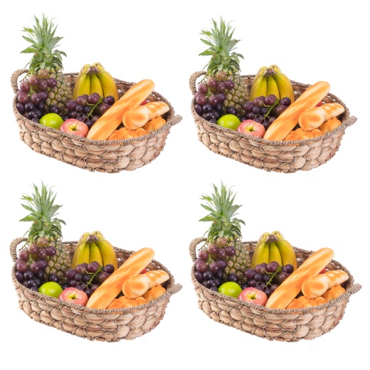 Seagrass Fruit Bread Basket Tray With Handles, 4, Large