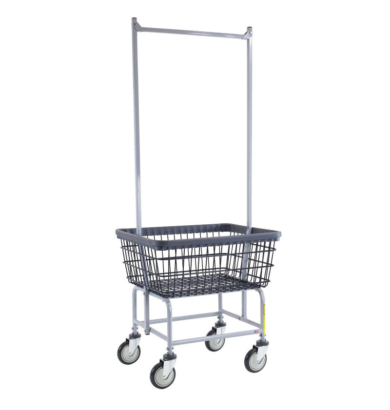 Dura-Seven™ Laundry Cart W/ Double Pole Rack