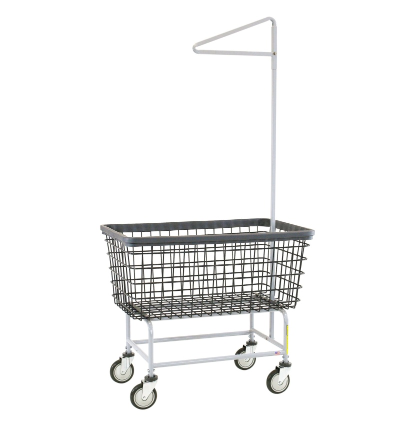 Dura-Seven™ Mega Capacity Laundry Cart (Big Dog) W/ Single Pole Rack