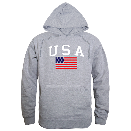 Graphic Pullover, Usa & Flag, H.Grey, Xl
