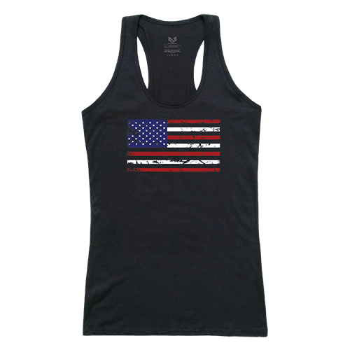 Graphic Tank, Us Flag, Blk, s