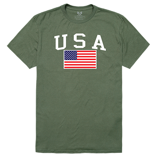 Relaxed G. Tee, Usa & Flag, Olv, s