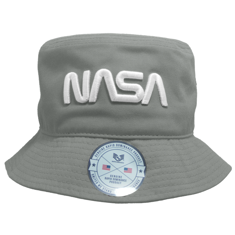 Nasa Relaxed Bucket Hat, Worm,Grey, l_Xl