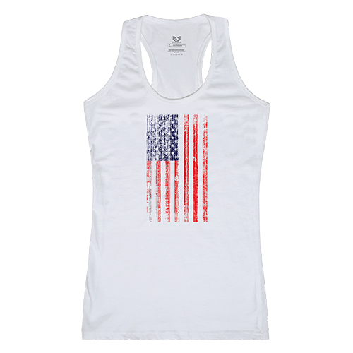 Graphic Tank, Distressed Flag, White, s