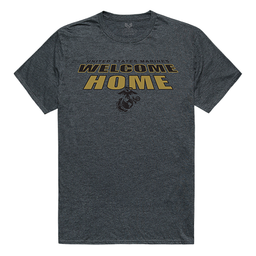 Welcome Home Tee,Marines,H. Charcoal, s