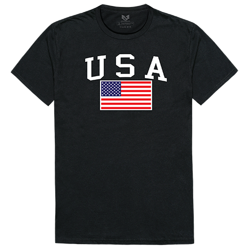 Relaxed G. Tee, Usa & Flag, Blk, 2x