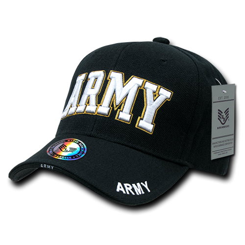 The Legend Military Caps, Army Text, Blk