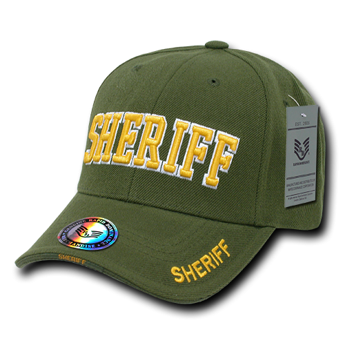 Deluxe Law Enf. Caps, Sheriff, Olive