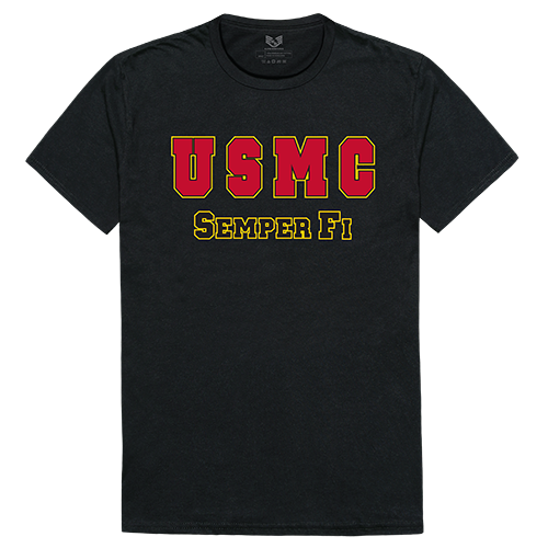 Relaxed Graphic T's, Usmc, Black, m