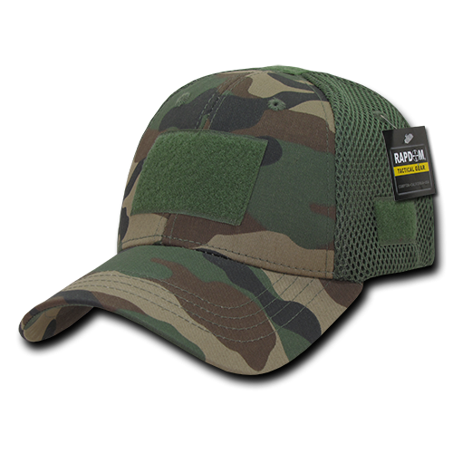 Low Crown Mesh Tactical Caps, Woodland